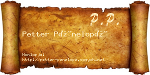 Petter Pénelopé névjegykártya